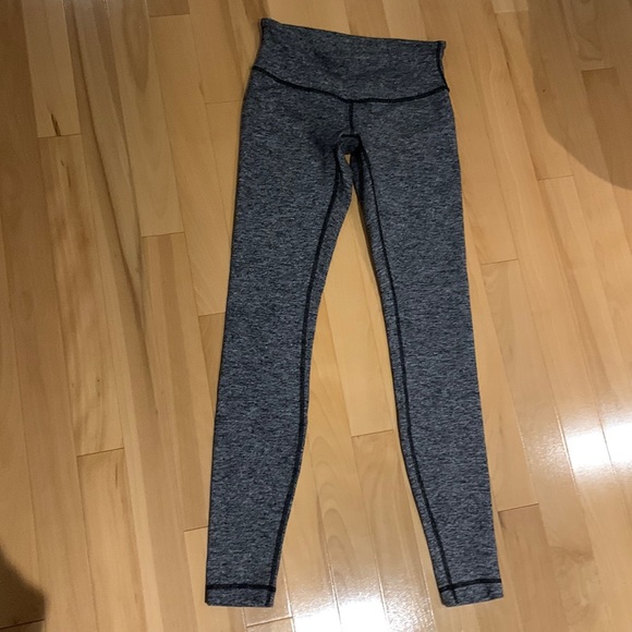 Lululemon Wunder Under Heathered Black & Grey Low-Rise leggings - size 4 - Picture 1 of 16
